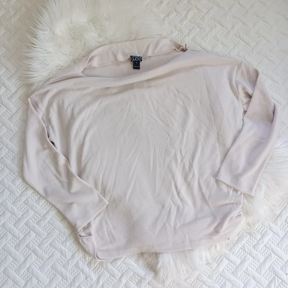 {Clara Sunwoo} Cream Scoopneck Top - Picture 1 of 5